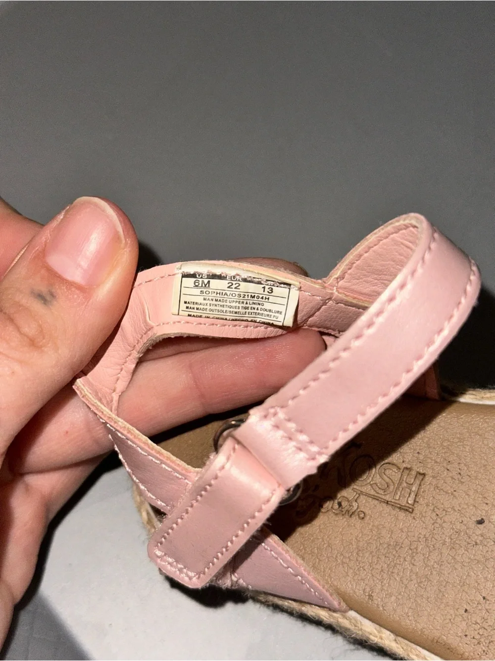 OshKosh B'gosh Pink Braided Strap Sandals
